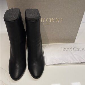 Jimmy Choo Elegant Black Leather Ankle Boots